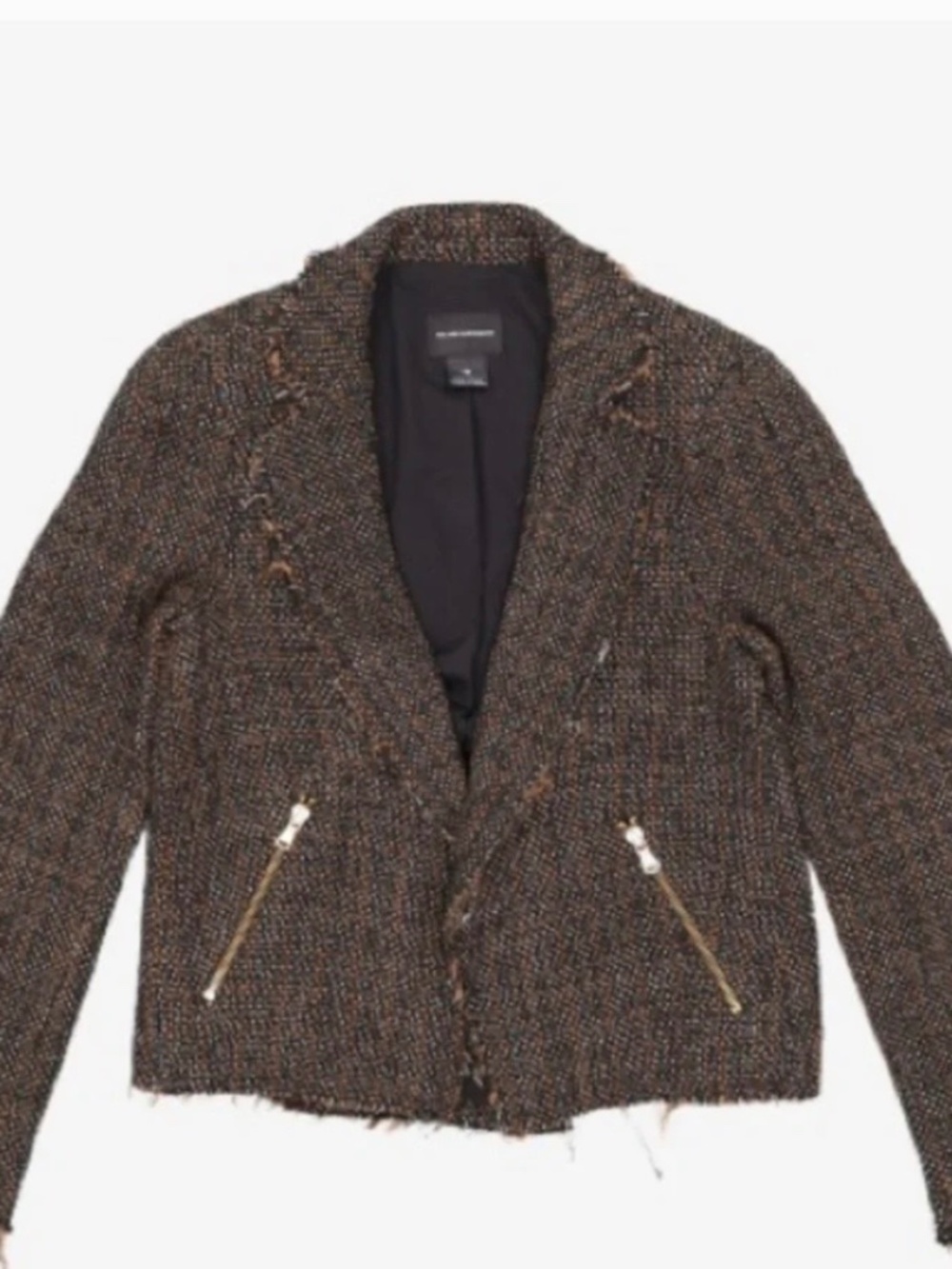 Club Monaco Frayed Tweed Jacket with Raw Fringe Edge, great conditions, size 2